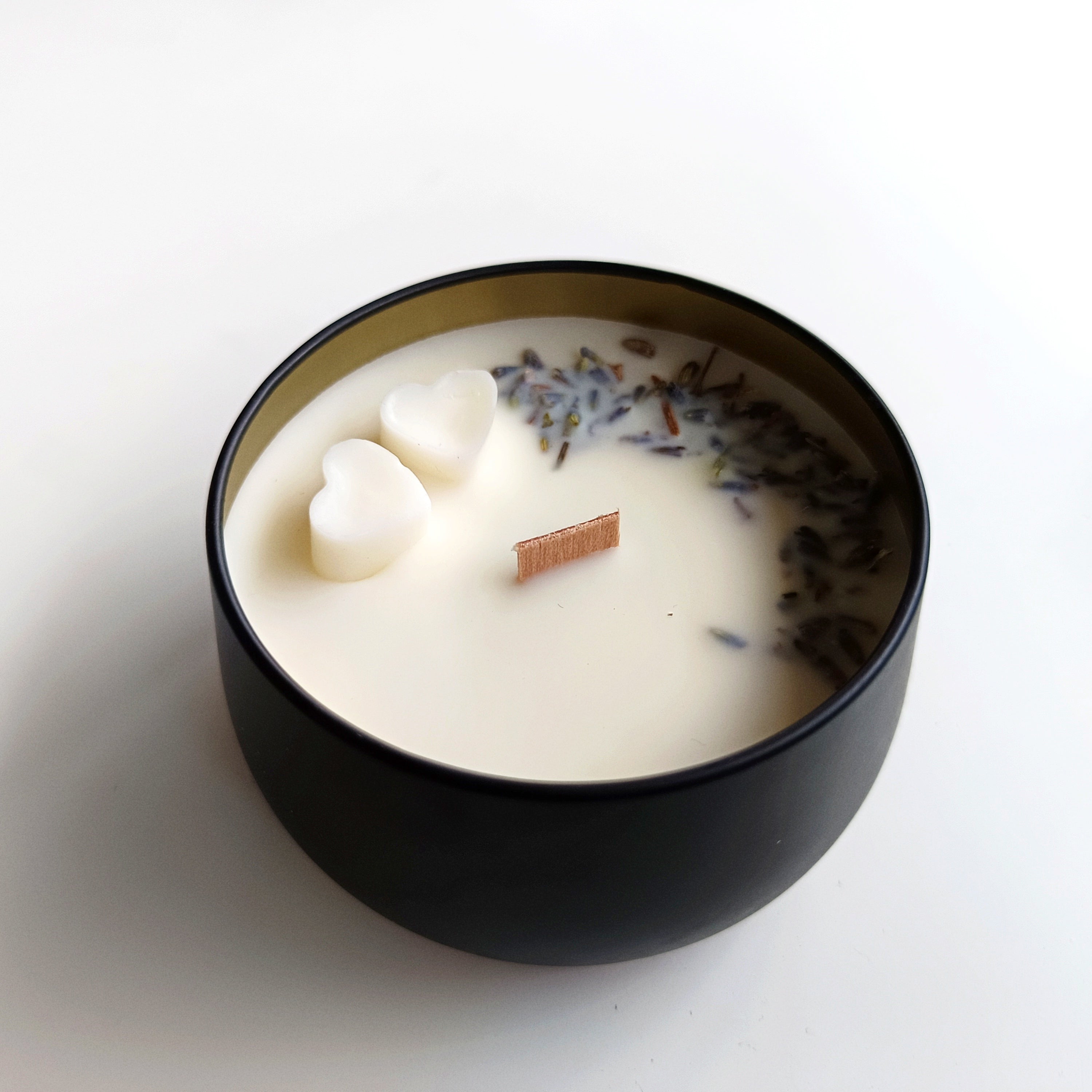 Knisterkerze Lavendelliebe, Sojawachskerze mit Lavendel handgemacht ohne Duftstoffe