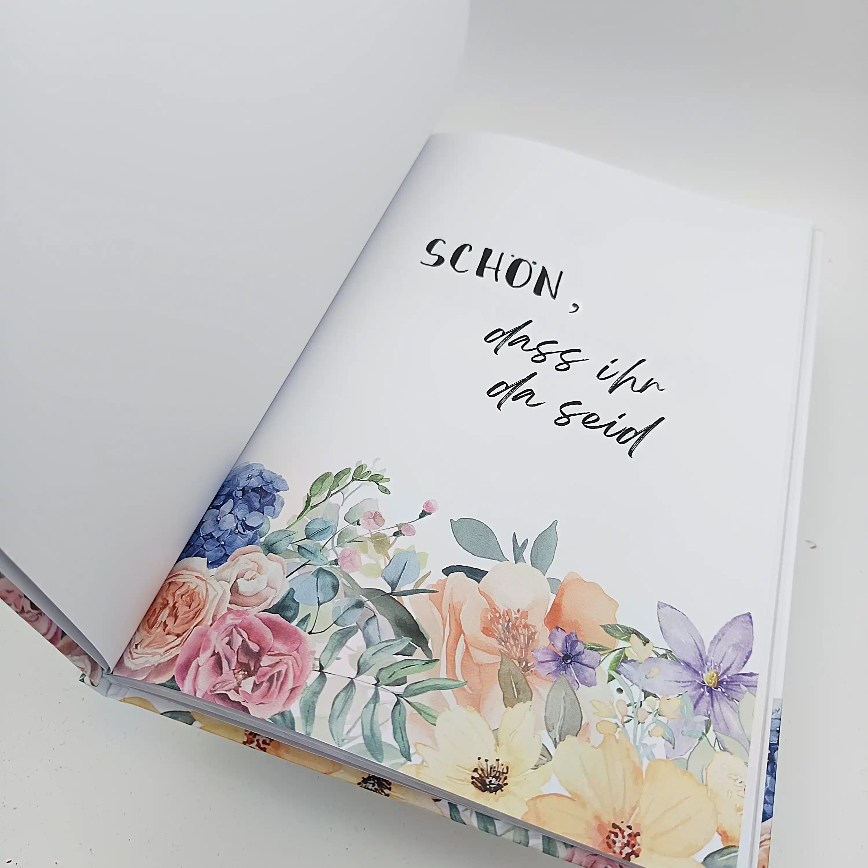 Blumenkarte mit handgeschriebener Botschaft, personalisiertes Geschenk
