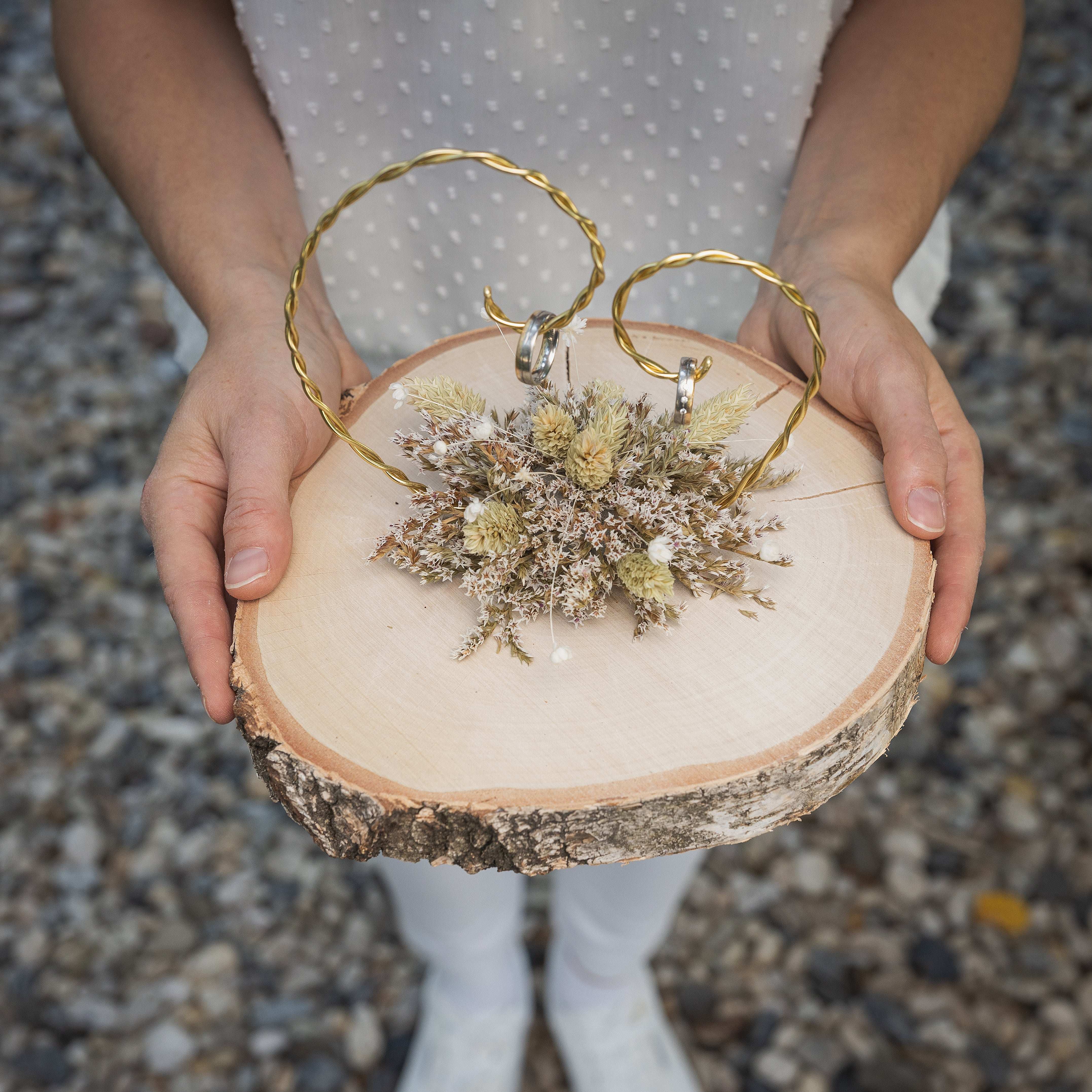BEGEHRLICH Ringhalter Herz Holz & Trockenblumen