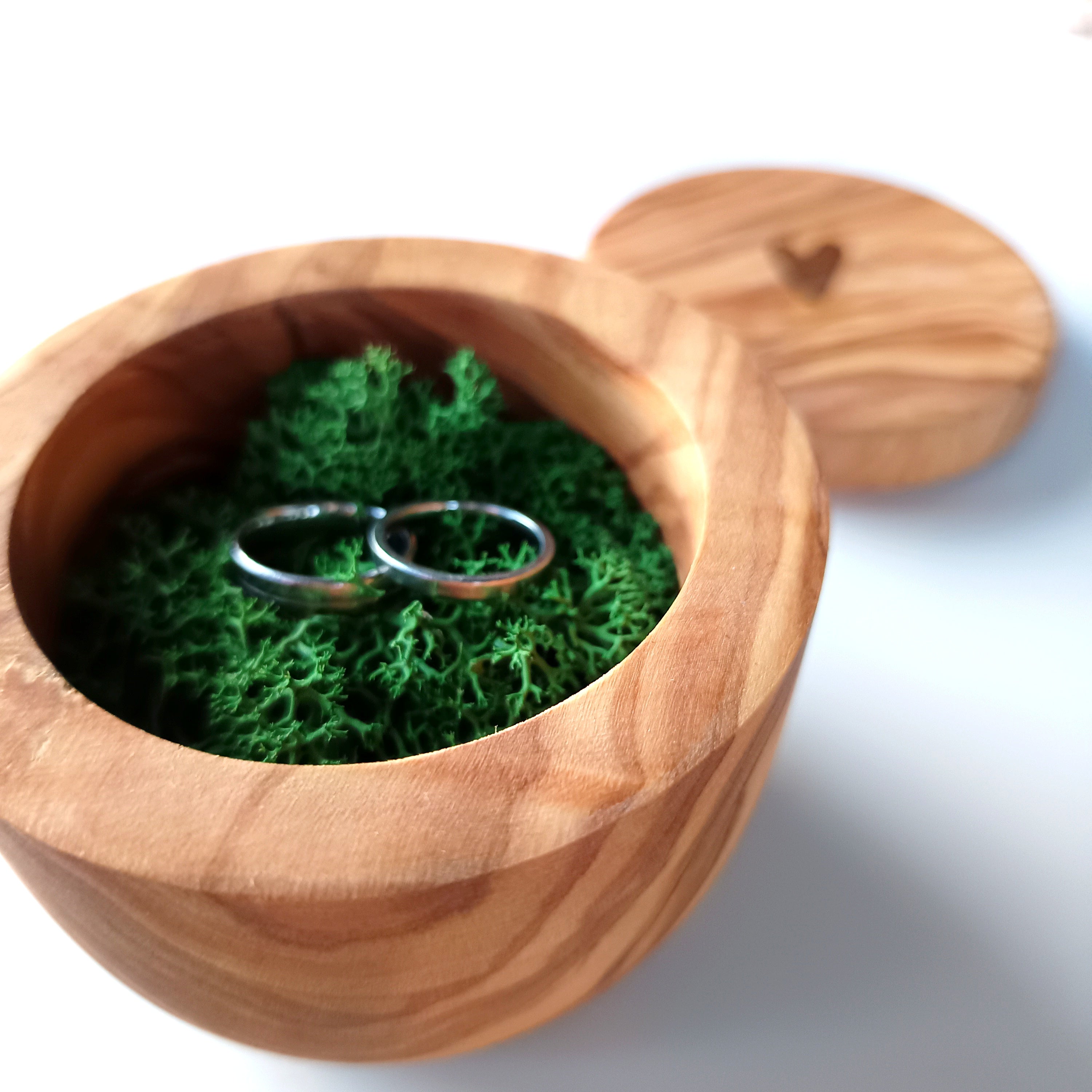 NATURNAH Ringschatulle aus Olivenholz | Hochzeit